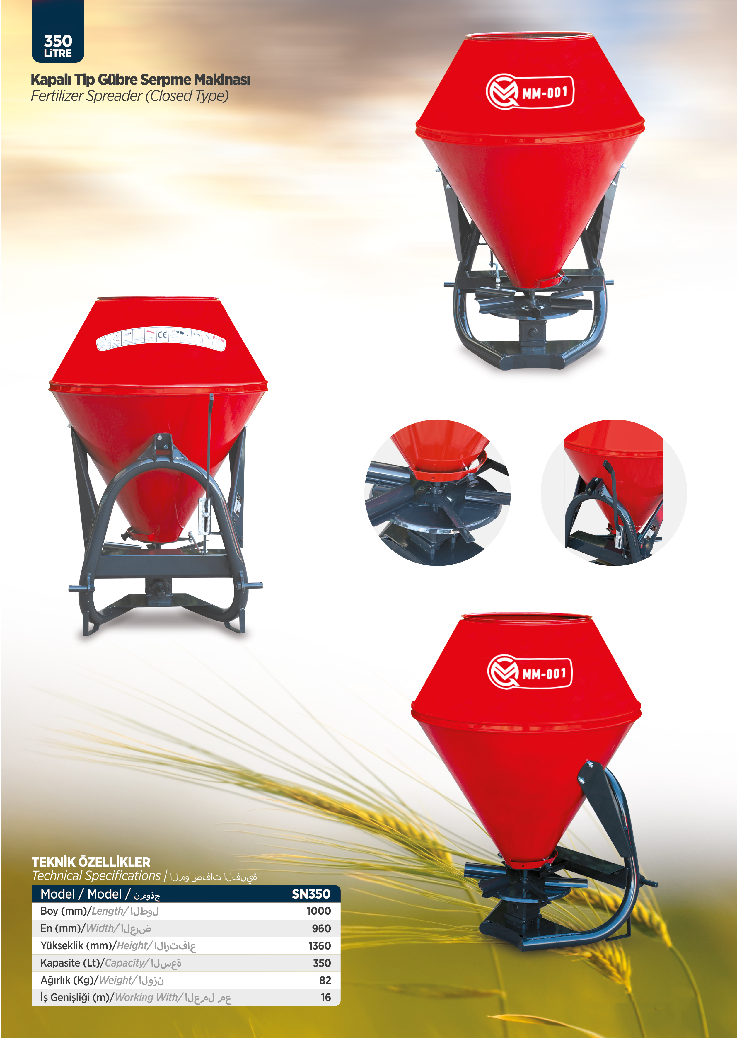 Kapalı Tip Gübre Serpme Makinesi